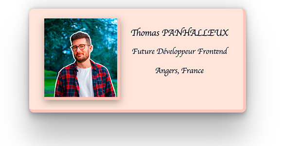 Screenshot de ce projets, ma photo à gauche et mon et travail à droite